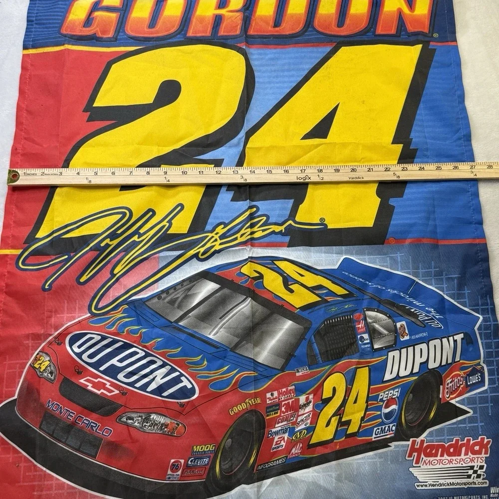 Jeff Gordon #24 NASCAR WinCraft Banner Flag 2002 Dupont Hendrick 27x37 USA